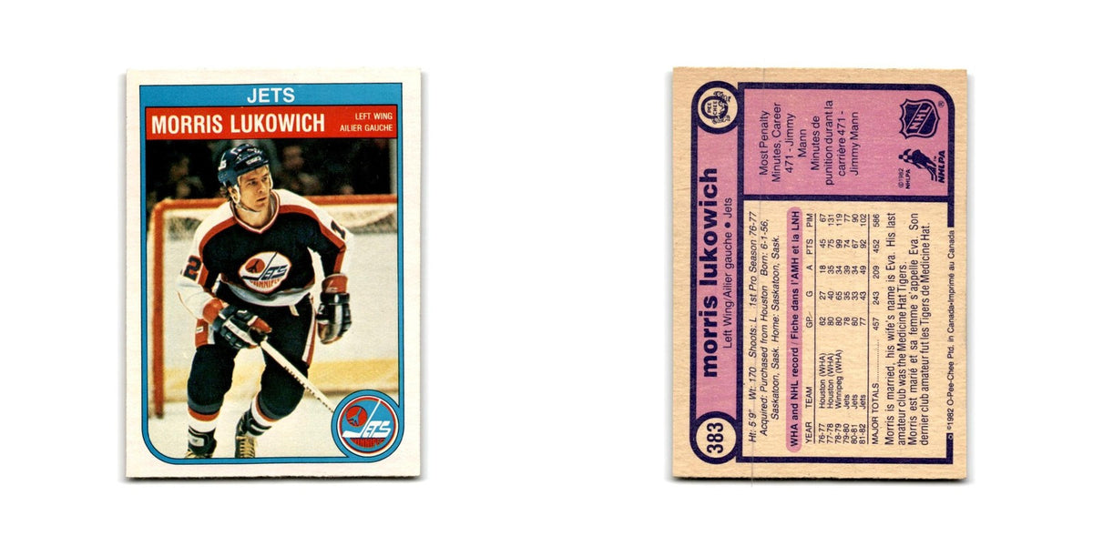 1982 O-Pee-Chee Morris Lukowich Winnipeg Jets #383