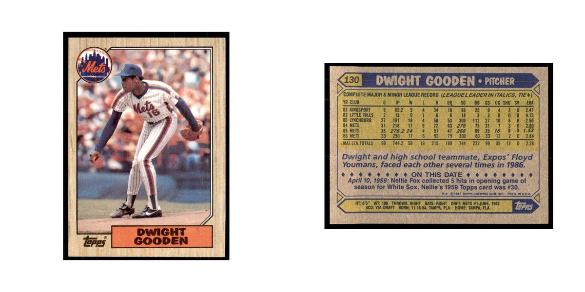 1987 Topps Baseball Card Dwight Gooden Mets #130