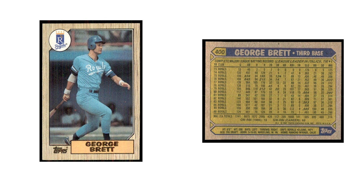 1987 Topps Baseball Card George Brett Royals #400