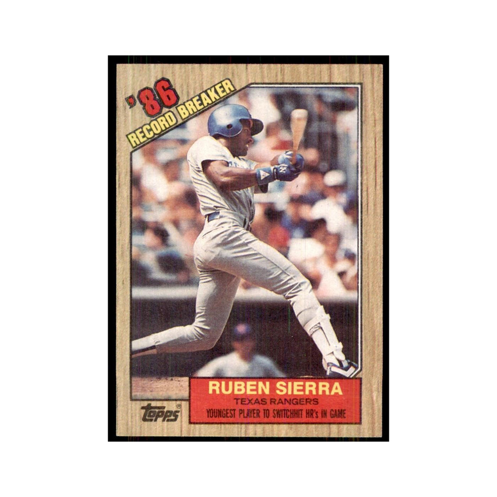 1987 Topps Baseball Card Ruben Sierra Rangers #6