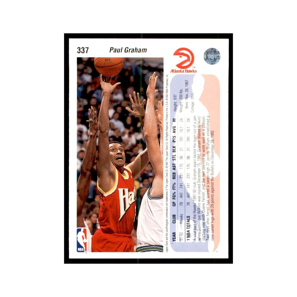 1992 Upper Deck Paul Graham Basketball Cards #337