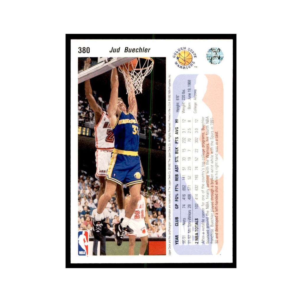 1992 Upper Deck Jud Buechler Basketball Cards #380