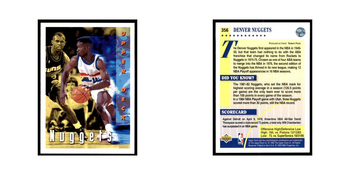 1992 Upper Deck Robert Pack Basketball Cards #356