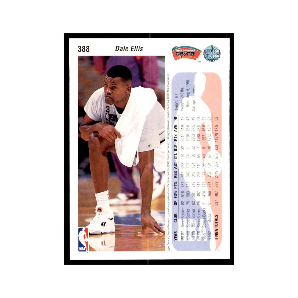 1992 Upper Deck Dale Ellis Basketball Cards #388