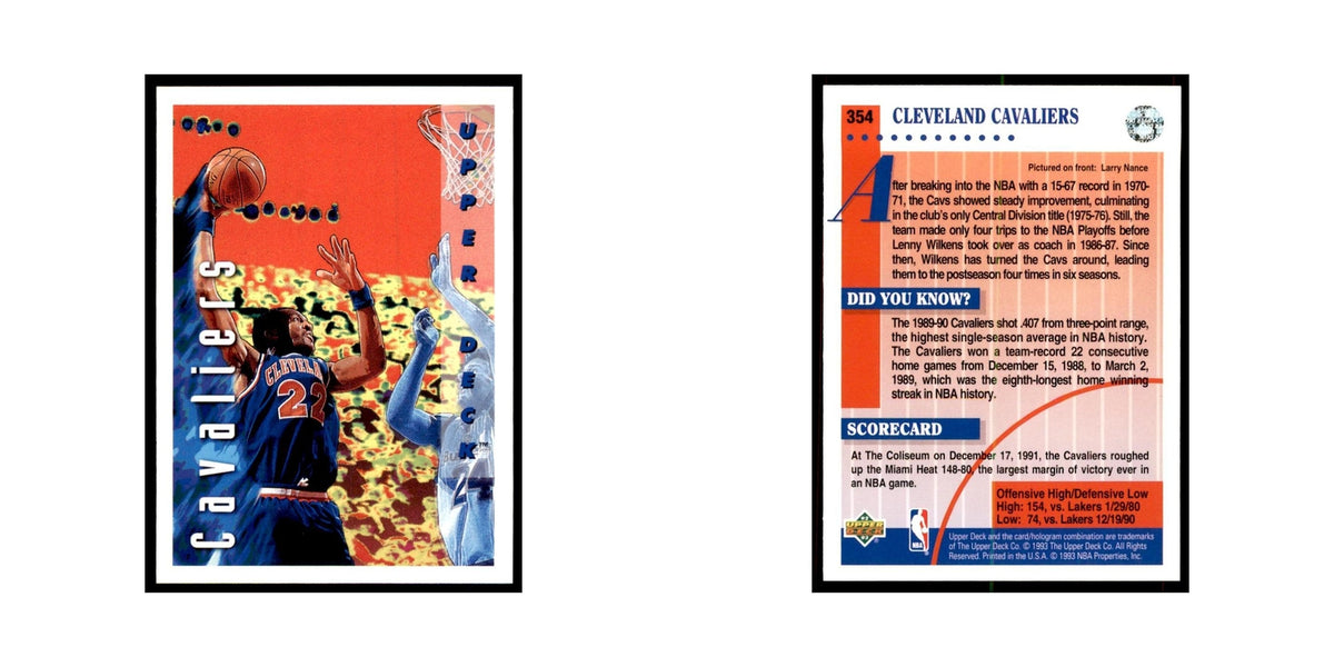 1992 Upper Deck Larry Nance Basketball Cards #354