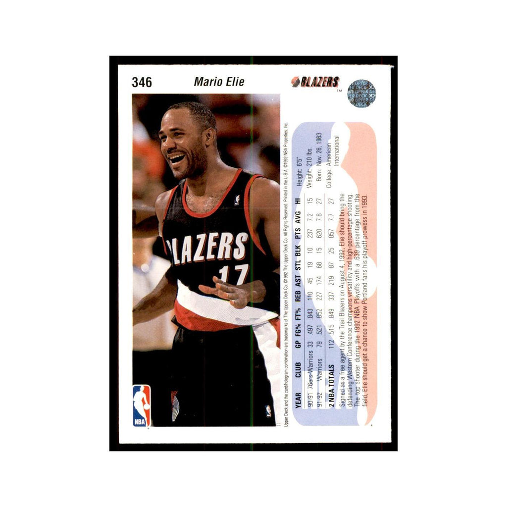 1992 Upper Deck Mario Elie Basketball Cards #346