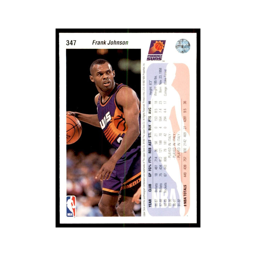1992 Upper Deck Frank Johnson Basketball Cards #347