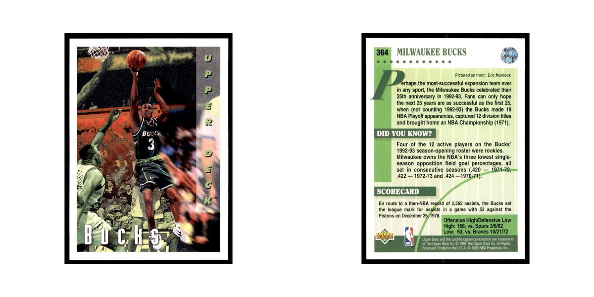 1992 Upper Deck Eric Murdock Basketball Cards #364