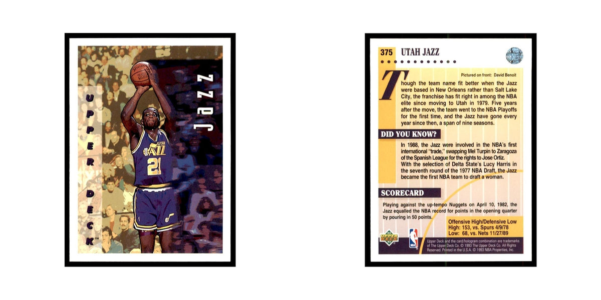 1992 Upper Deck David Benoit Basketball Cards #375