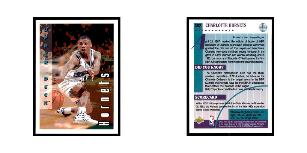 1992 Upper Deck Muggsy Bogues Basketball Cards #352