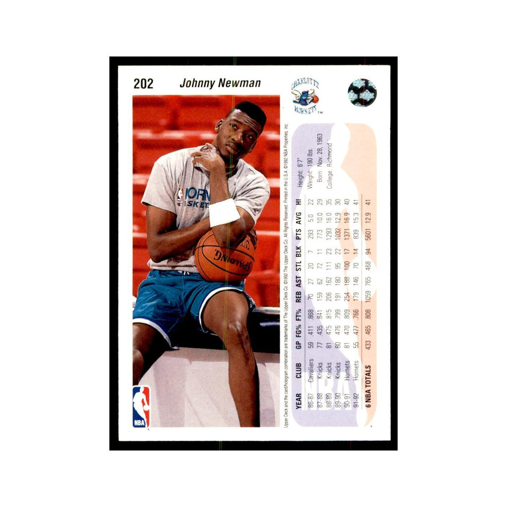 1992 Upper Deck Johnny Newman Basketball Cards #202