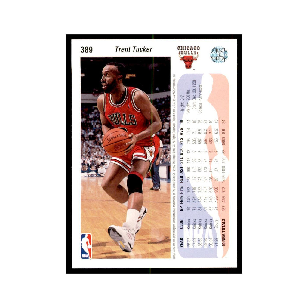 1992 Upper Deck Trent Tucker Basketball Cards #389