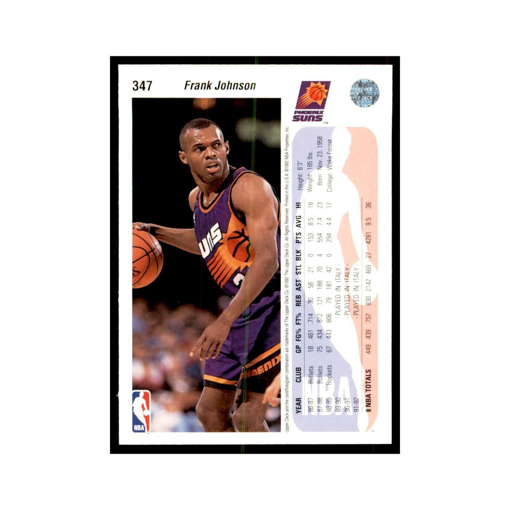 1992 Upper Deck Frank Johnson Basketball Cards #347