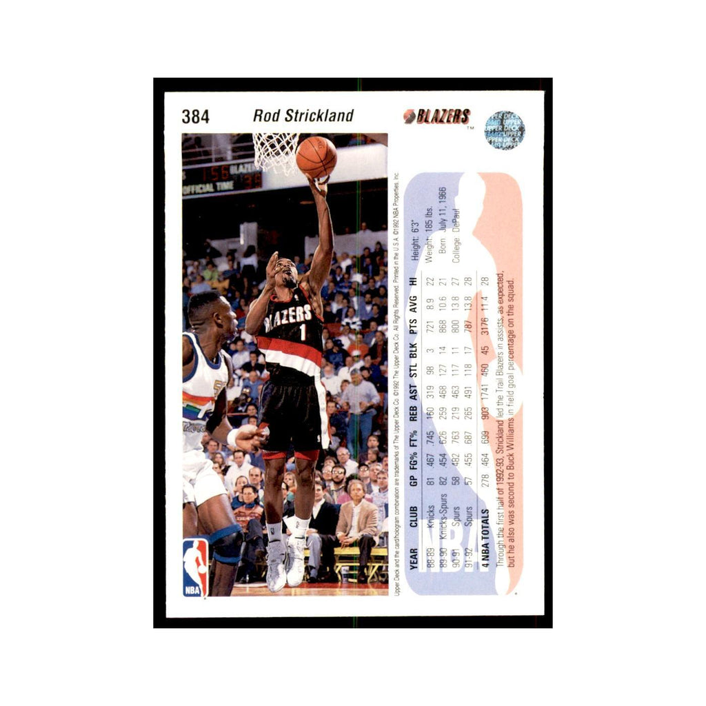 1992 Upper Deck Rod Strickland Basketball Cards #384