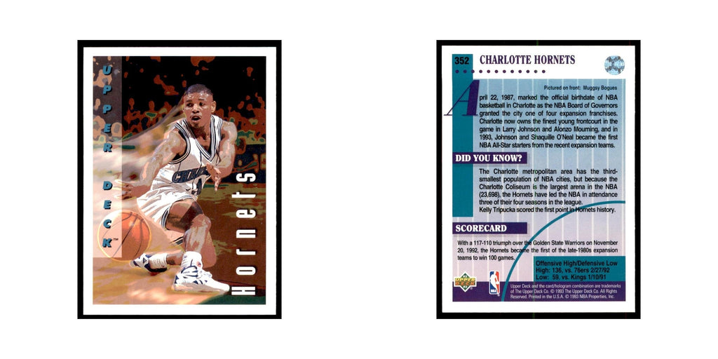 1992 Upper Deck Muggsy Bogues Basketball Cards #352