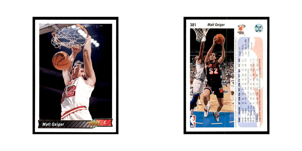 1992 Upper Deck Matt Geiger Basketball Cards #381