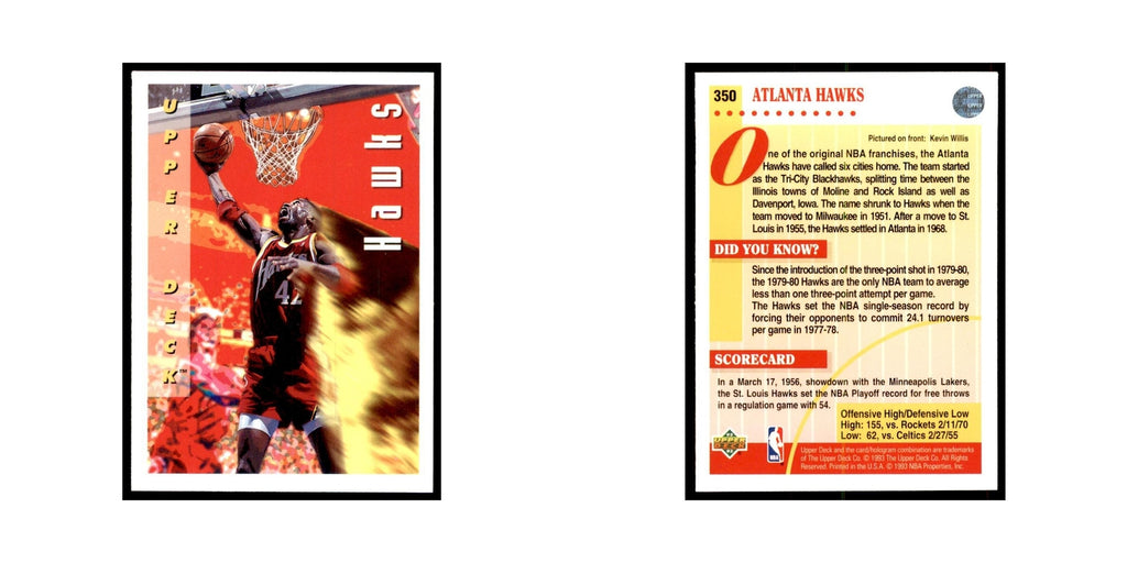 1992 Upper Deck Kevin Willis Basketball Cards #350