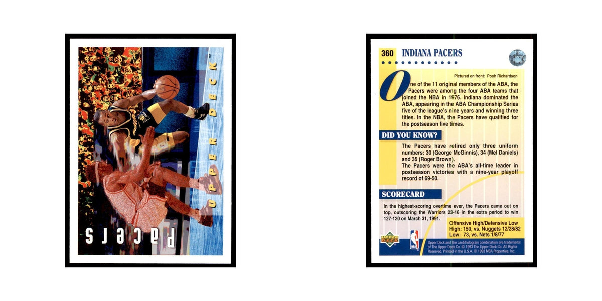 1992 Upper Deck Pooh Richardson Basketball Cards #360