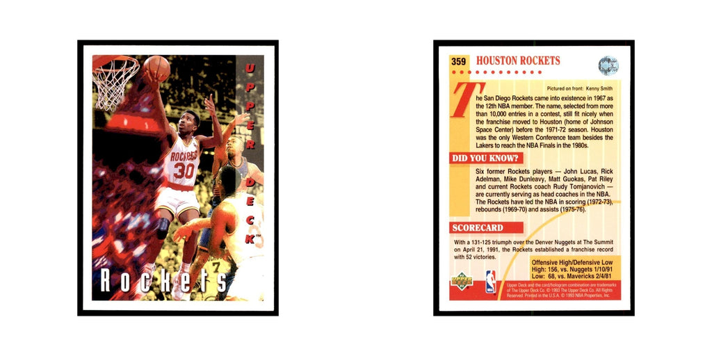 1992 Upper Deck Kenny Smith Basketball Cards #359