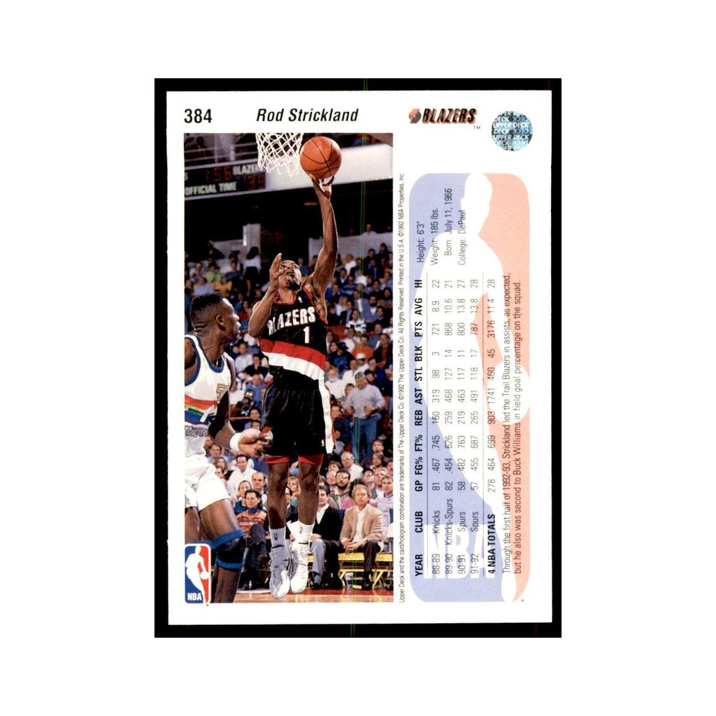 1992 Upper Deck Rod Strickland Basketball Cards #384