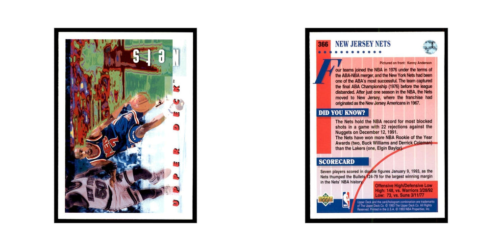 1992 Upper Deck Kenny Anderson Basketball Cards #366