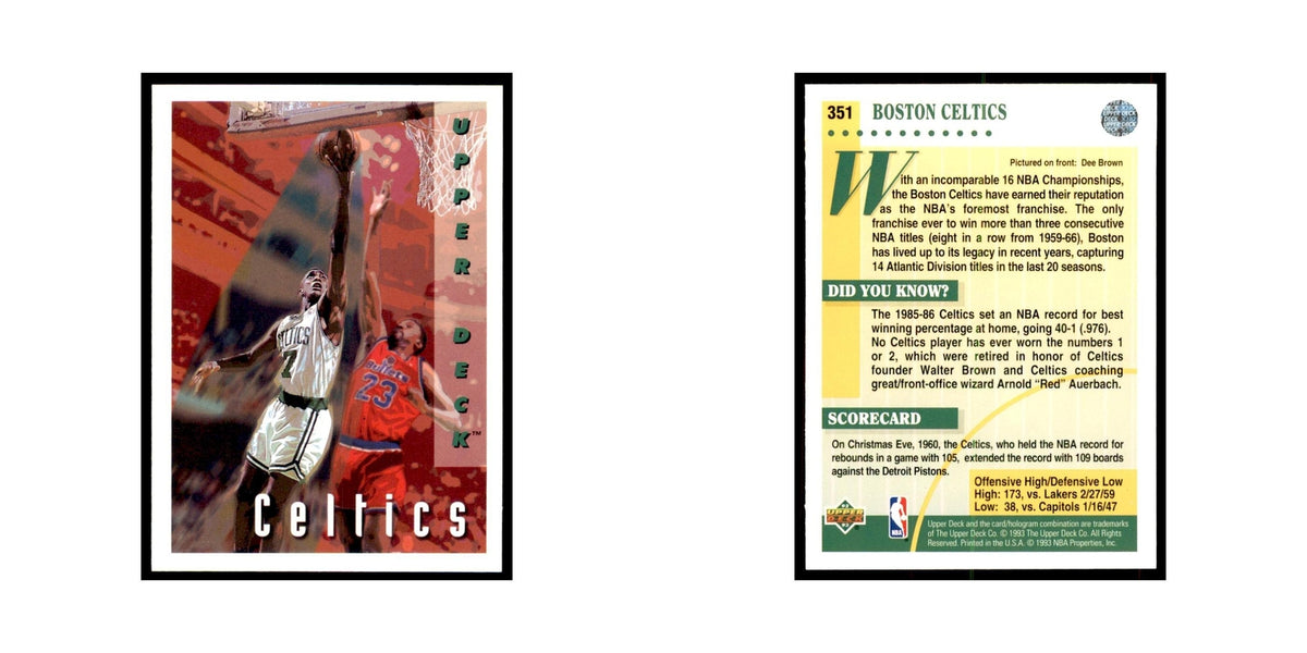 1992 Upper Deck Dee Brown Basketball Cards #351