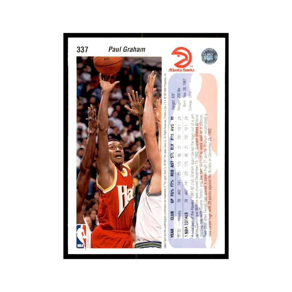 1992 Upper Deck Paul Graham Basketball Cards #337