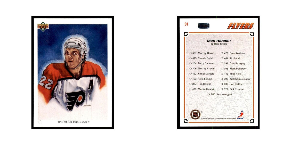 1991 Upper Deck Rick Tocchet Hockey Cards #91
