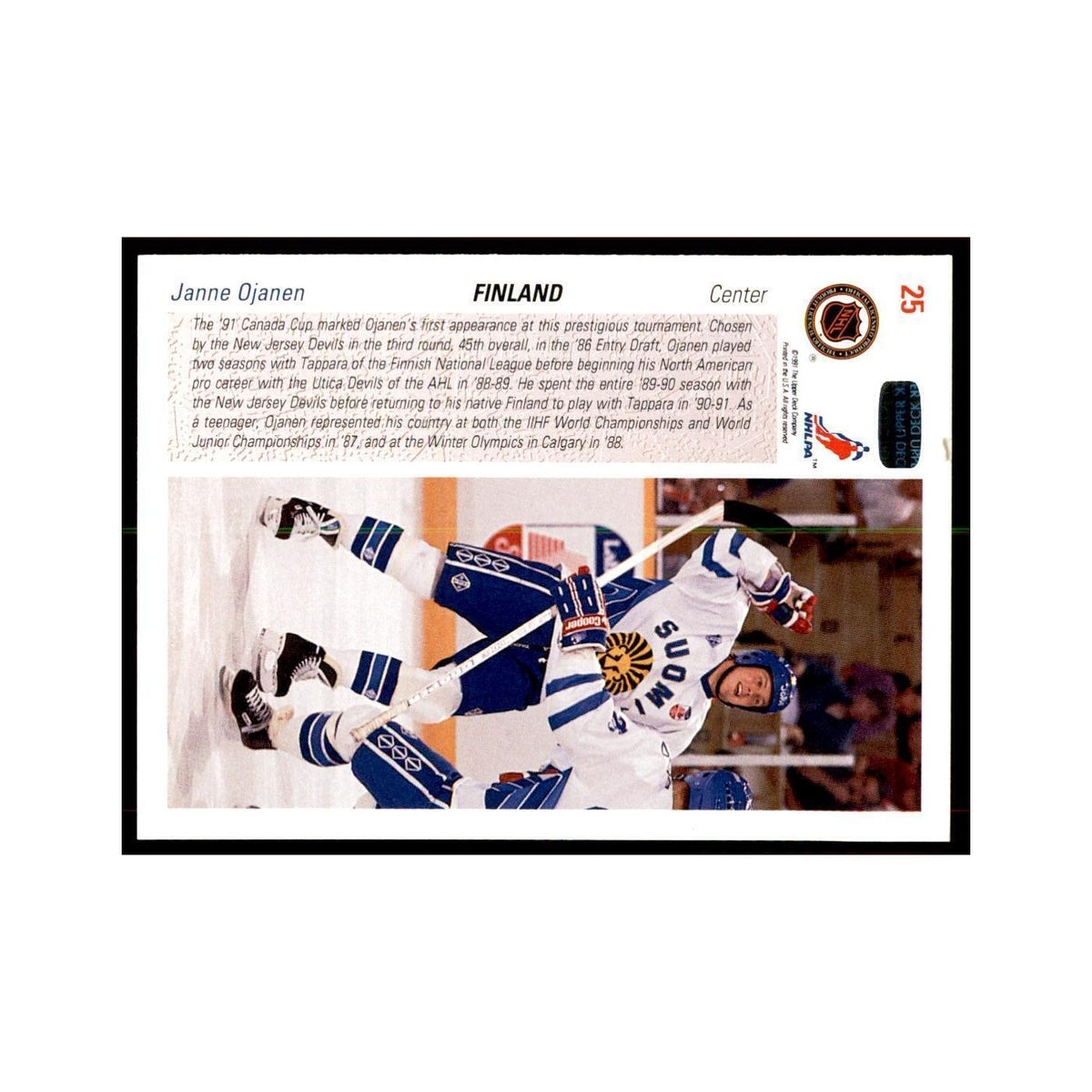 1991 Upper Deck Janne Ojanen Hockey Cards #25