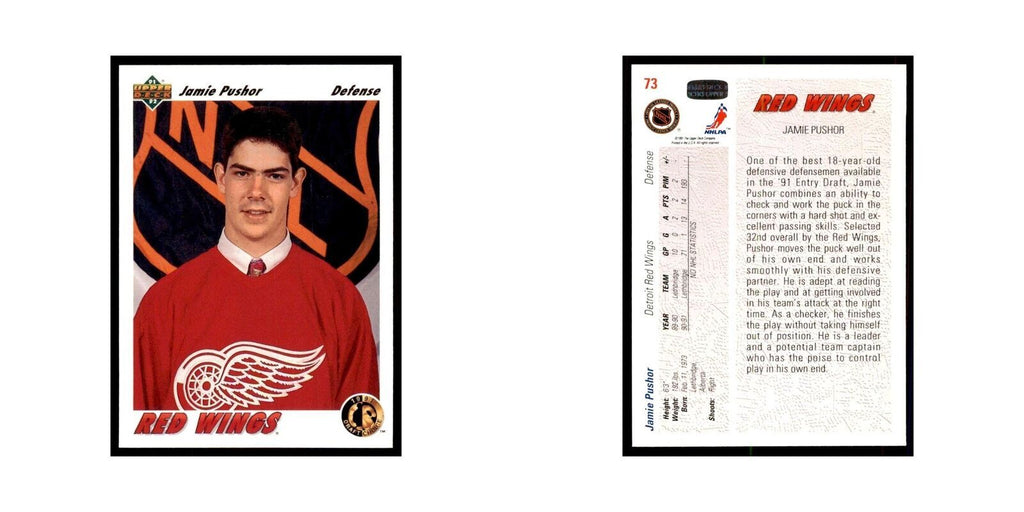1991 Upper Deck Jamie Pushor Hockey Cards #73
