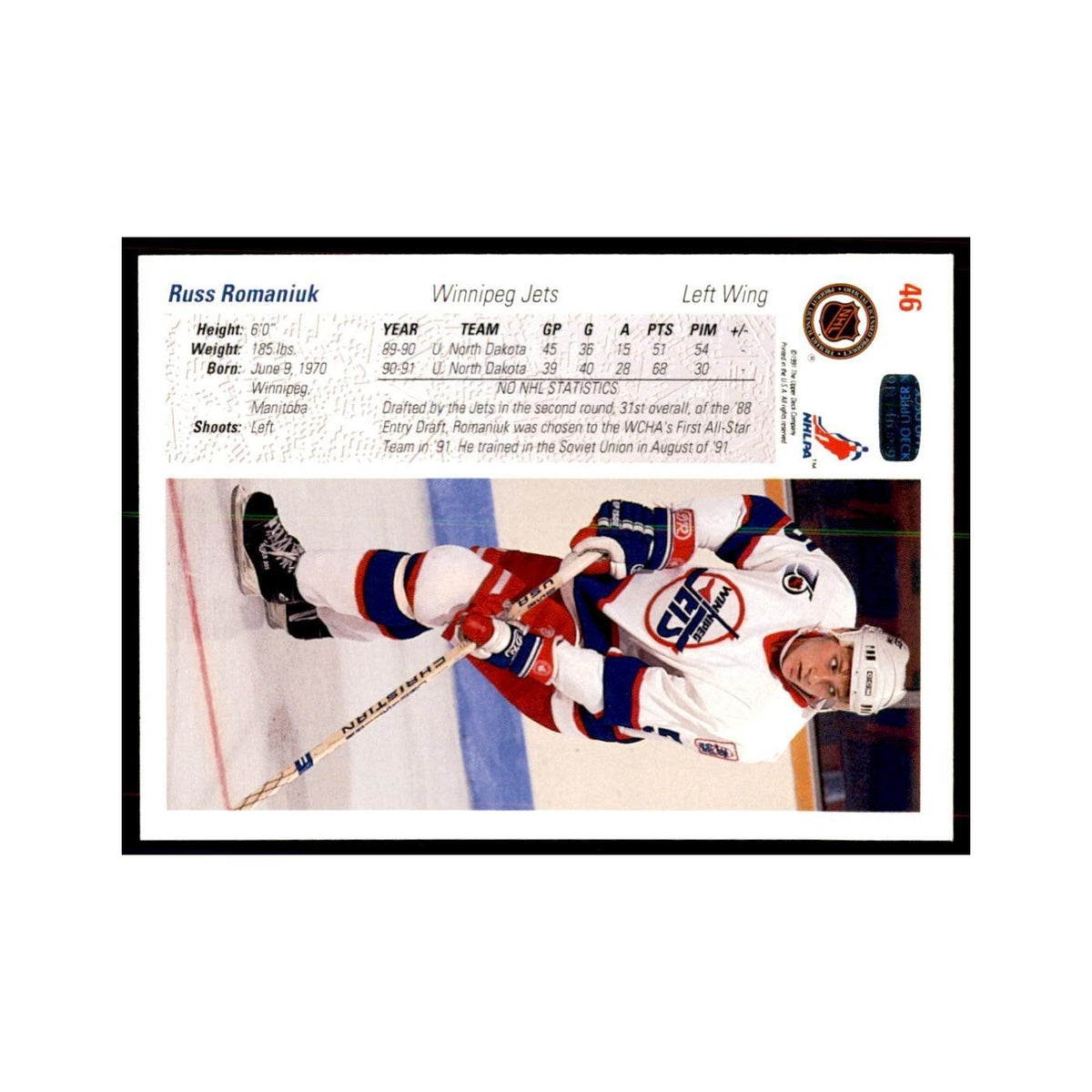 1991 Upper Deck Russ Romaniuk Hockey Cards #46