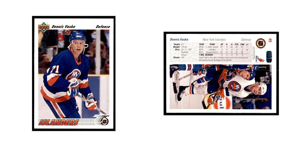 1991 Upper Deck Dennis Vaske Hockey Cards #49