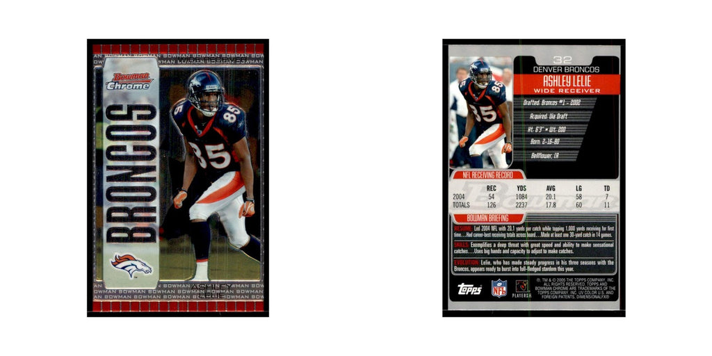 2005 Bowman Chrome Ashley Lelie Football Cards #32