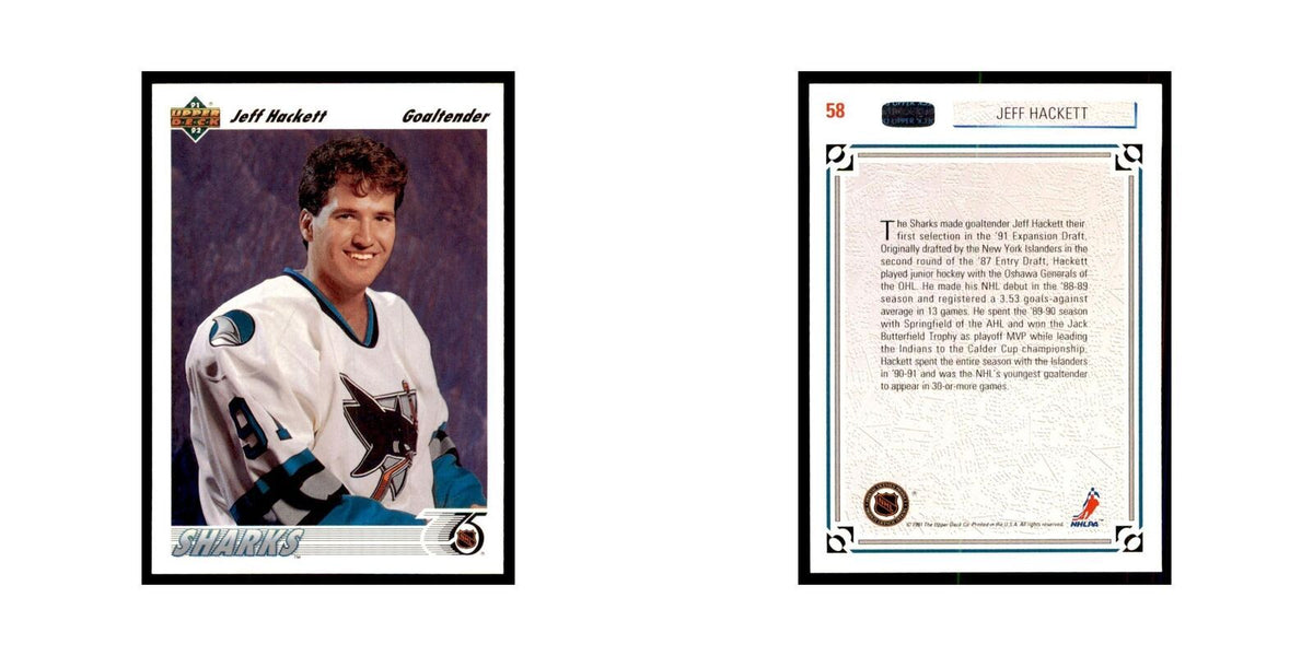1991 Upper Deck Jeff Hackett Hockey Cards #58