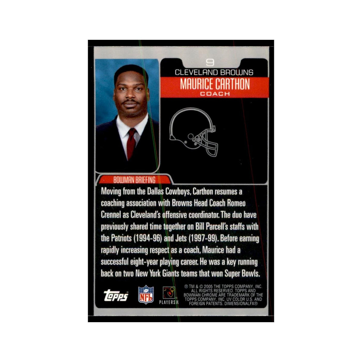 2005 Bowman Chrome Maurice Carthon Football Cards #9