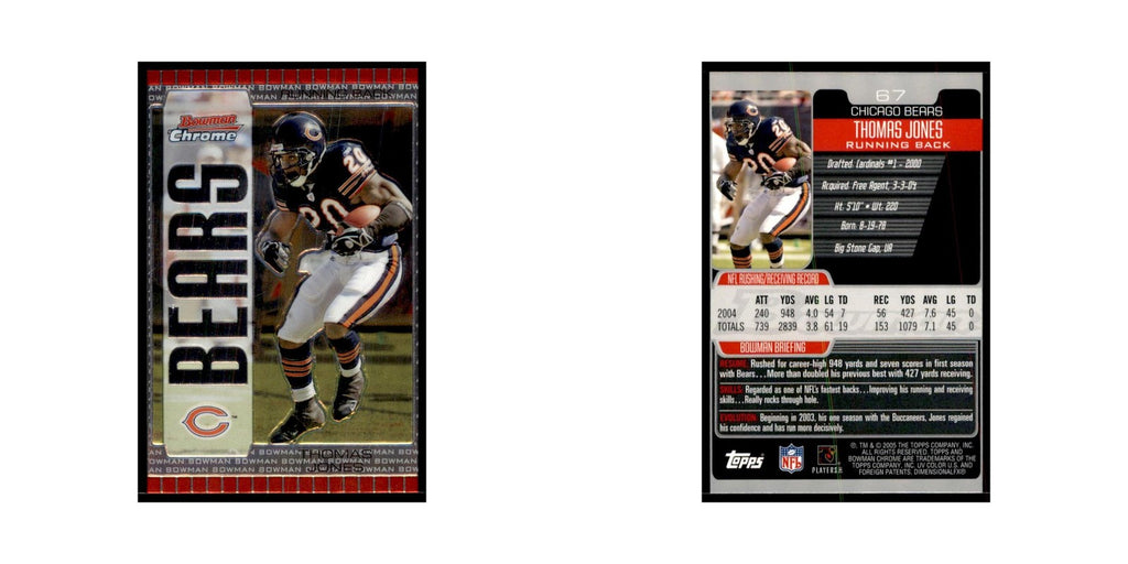 2005 Bowman Chrome Thomas Jones Football Cards #67
