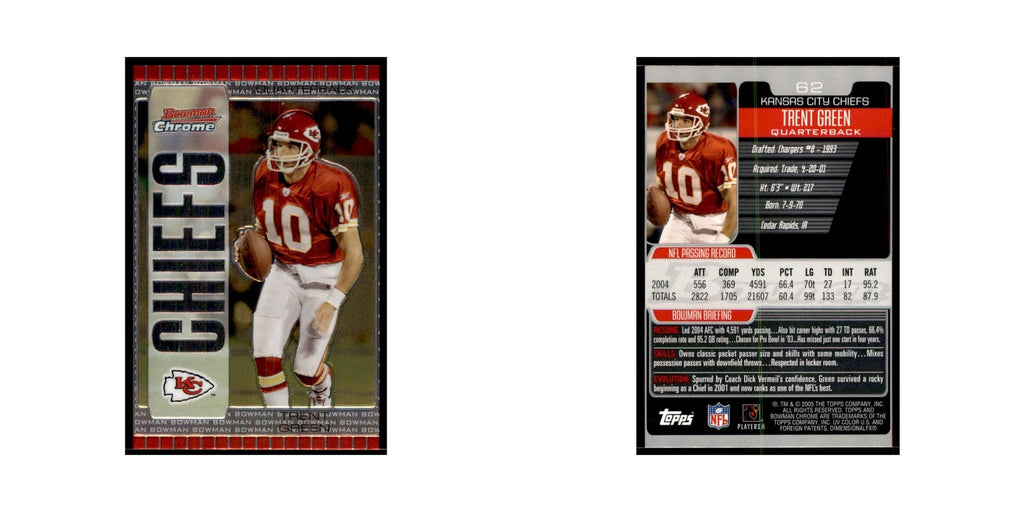 2005 Bowman Chrome Trent Green Football Cards #62