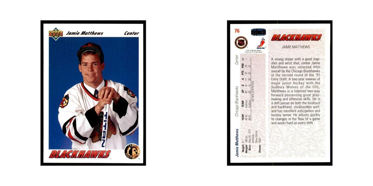 1991 Upper Deck Jamie Matthews Hockey Cards #76