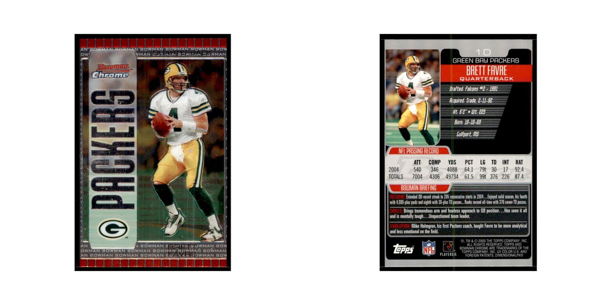 2005 Bowman Chrome Brett Favre Football Cards #10