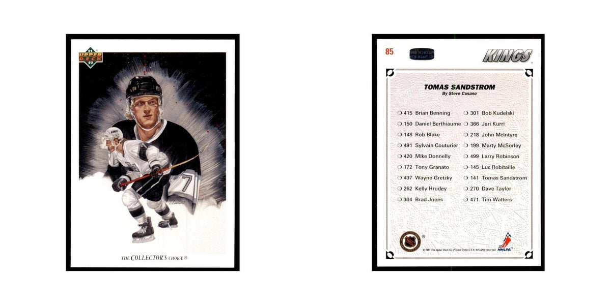 1991 Upper Deck Tomas Sandstrom Hockey Cards #85