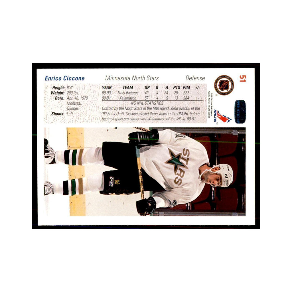 1991 Upper Deck Enrico Ciccone Hockey Cards #51