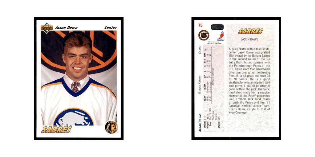 1991 Upper Deck Jason Dawe Hockey Cards #75