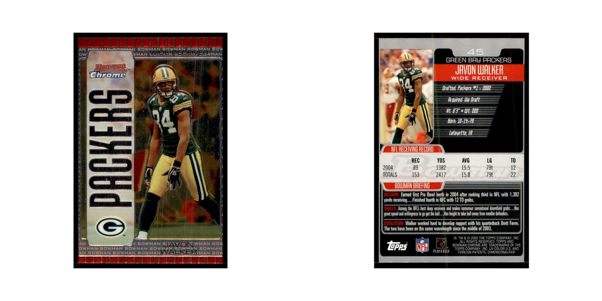 2005 Bowman Chrome Javon Walker Football Cards #45
