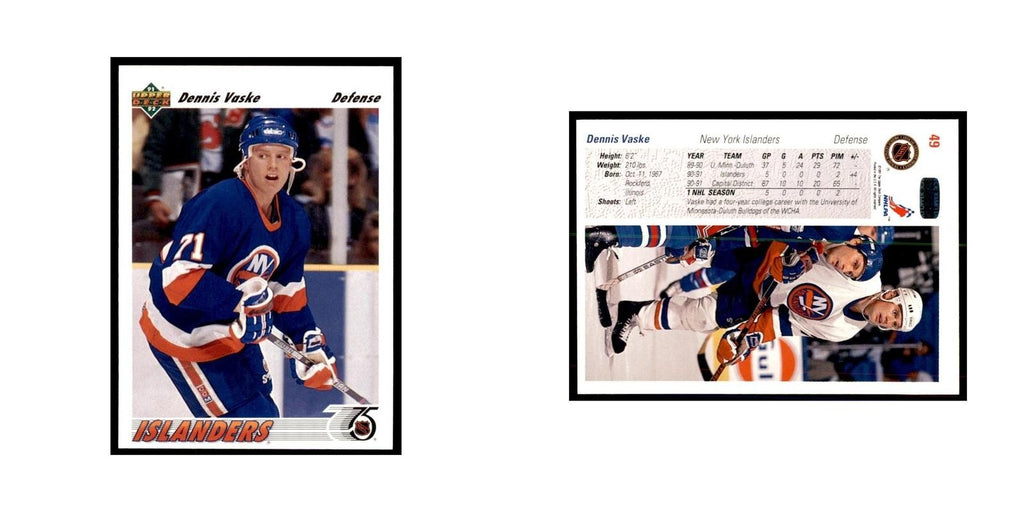 1991 Upper Deck Dennis Vaske Hockey Cards #49