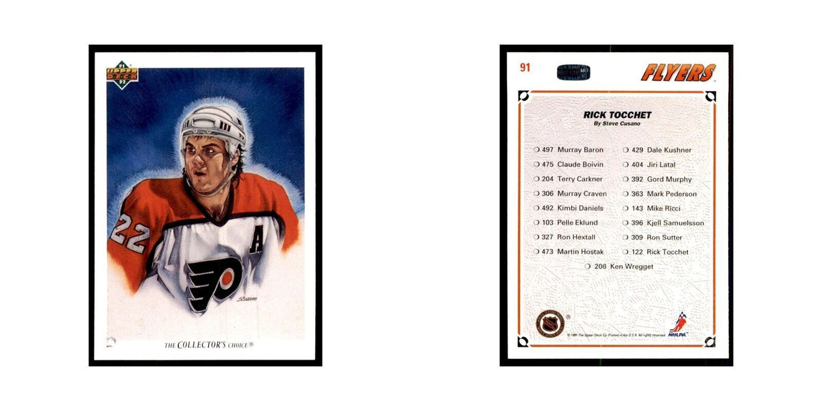 1991 Upper Deck Rick Tocchet Hockey Cards #91