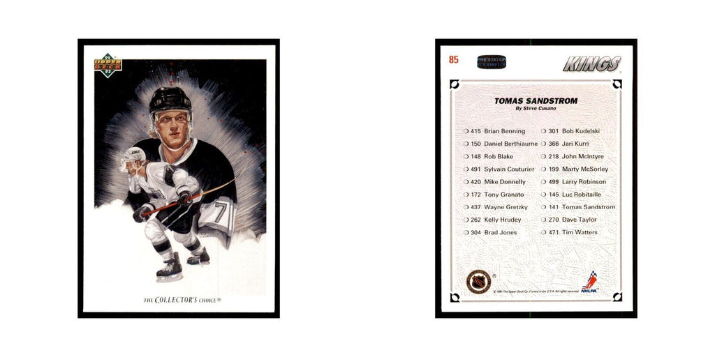 1991 Upper Deck Tomas Sandstrom Hockey Cards #85