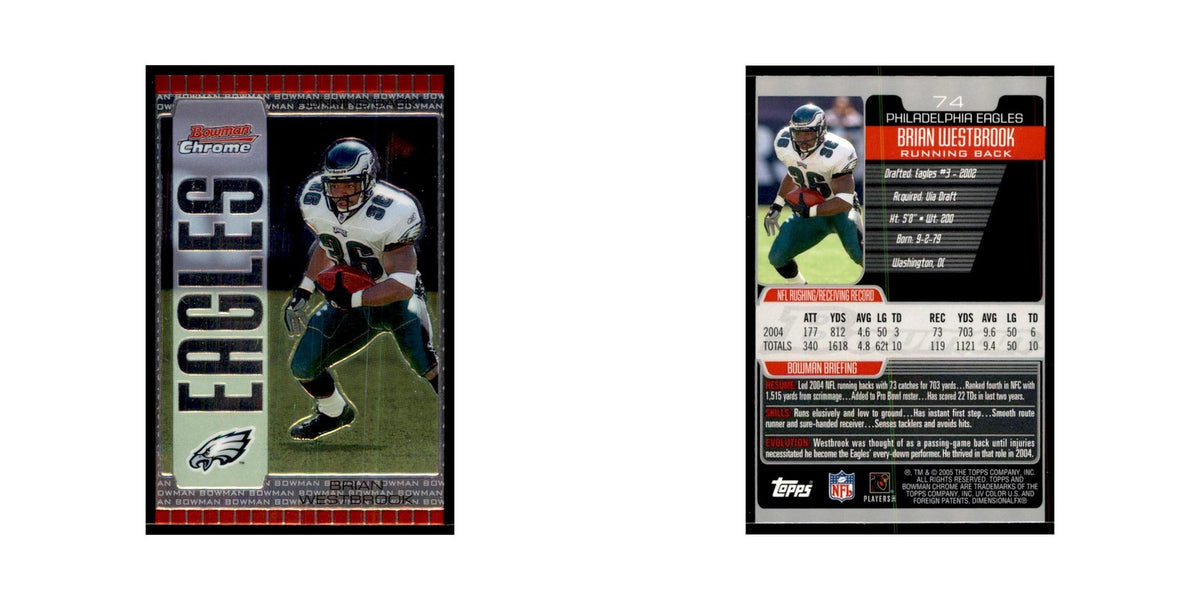2005 Bowman Chrome Brian Westbrook Football Cards #74