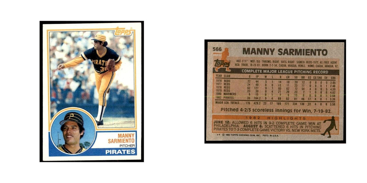 1983 Topps Manny Sarmiento Baseball Cards #566