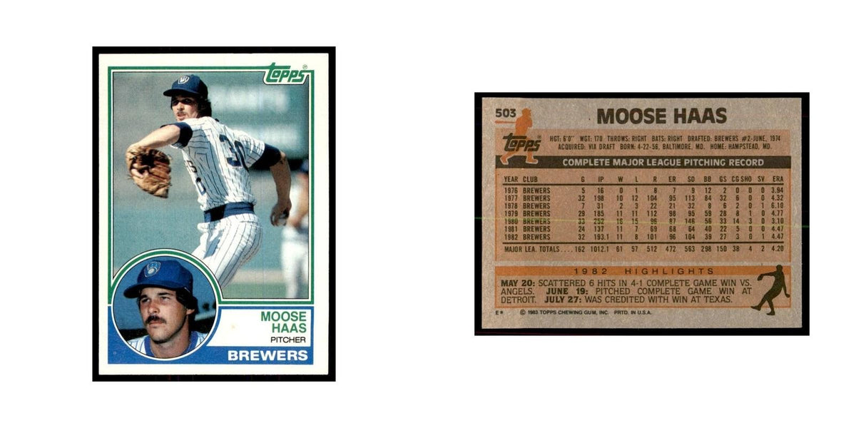 1983 Topps Moose Haas Baseball Cards #503