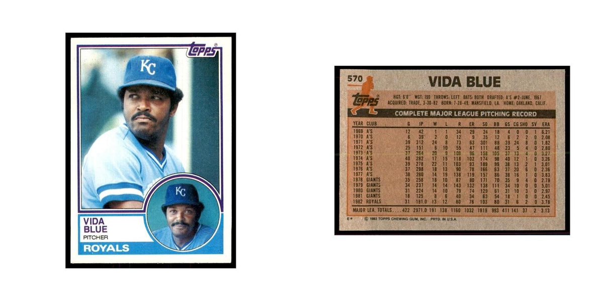 1983 Topps Vida Blue Baseball Cards #570